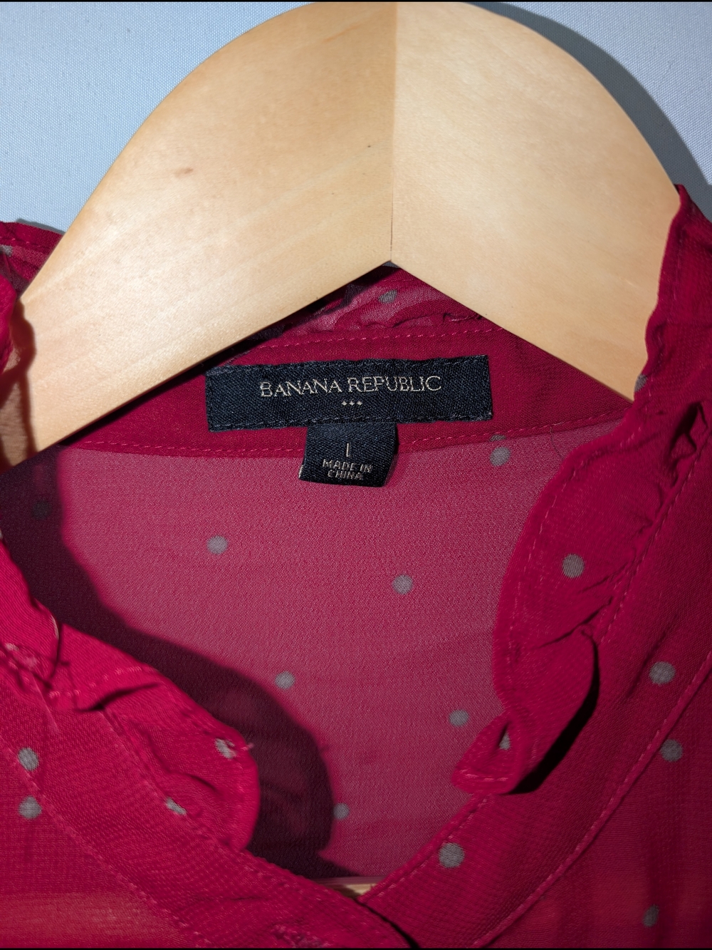 Banana Republic Raspberry Sheer Ruffle-Front Blouse L - Picture 3 of 8